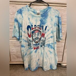 Old Row Post Malone Graphic Tee / Tie Dye / Blue and White Men’s Women’s Unisex